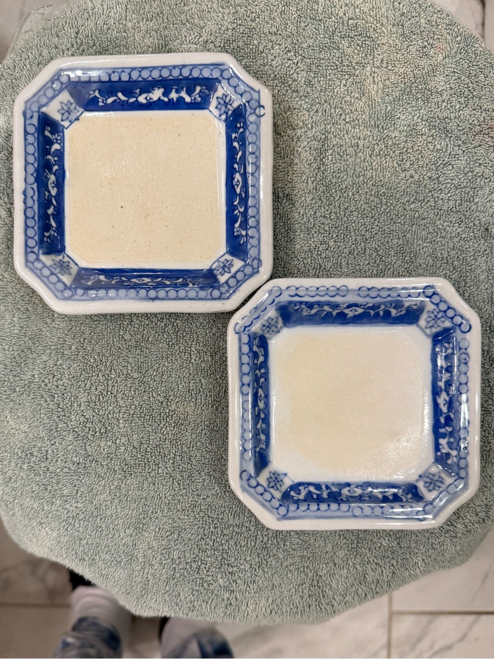 Blue and White Decorative Octagonal Plate set of 2